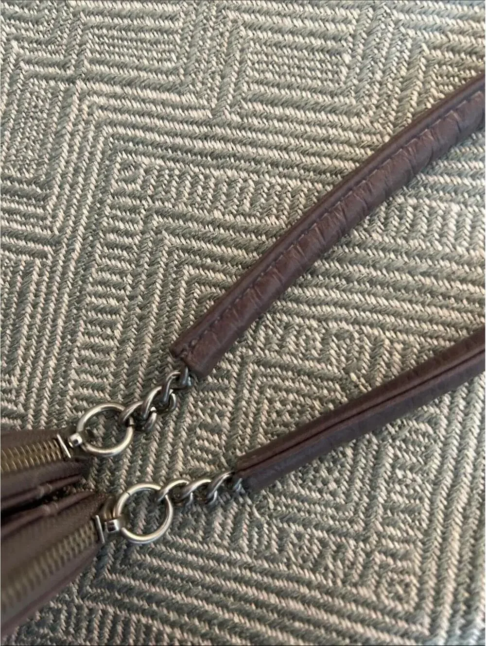 HOBO Brown Leather Wristlet with Silver Hardware